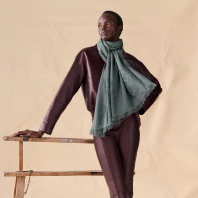 現行・美品】エルメスパズル・エケストル マフラー カシミヤ×シルク